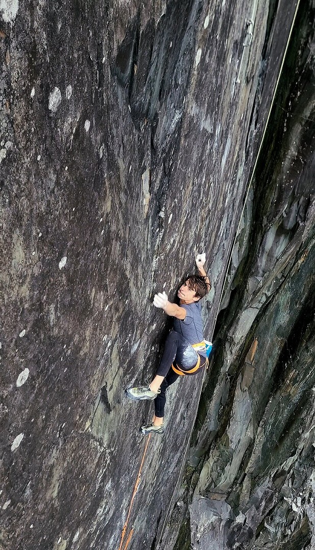 Franco Cookson on The Dewin Stone. Photo: Franco Cookson Collection