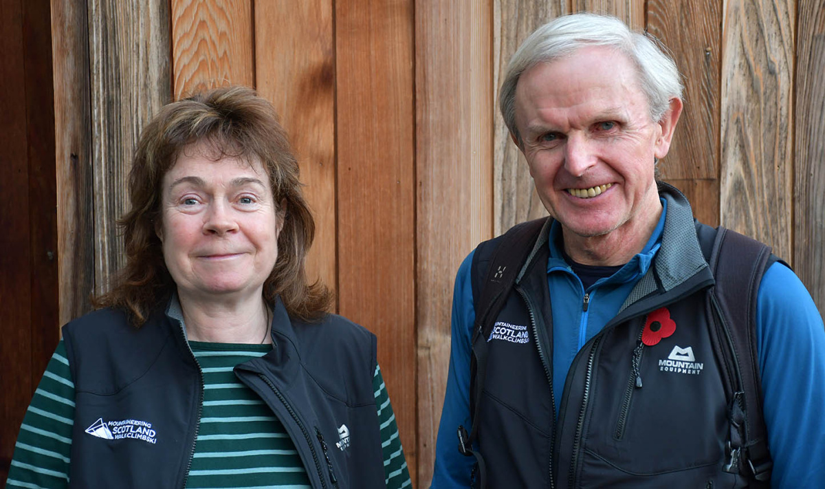 Anne Butler and Brian Shackleton at the 2023 Mountaineering Scotland AGM.