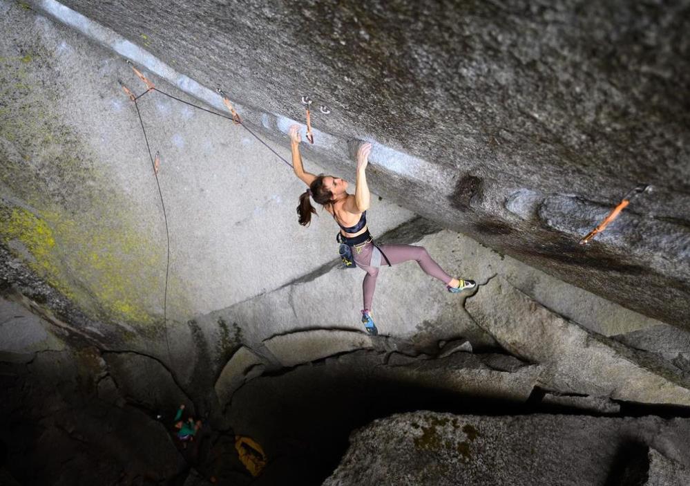 Paige Claassen on Dreamcatcher (F9a). Photo: Instagram /Arjan de Kock 
