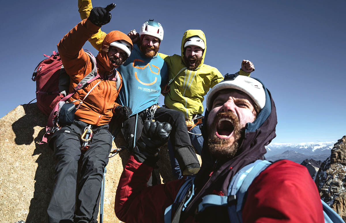 The team after topping out. Photo: Drew Smith