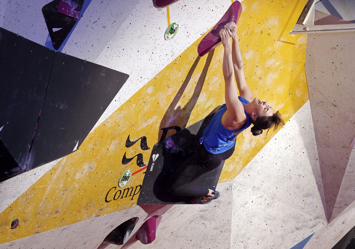 The moment Ievgeniiia Kasbekova realised she had one the event. Photo: © David Simmonite