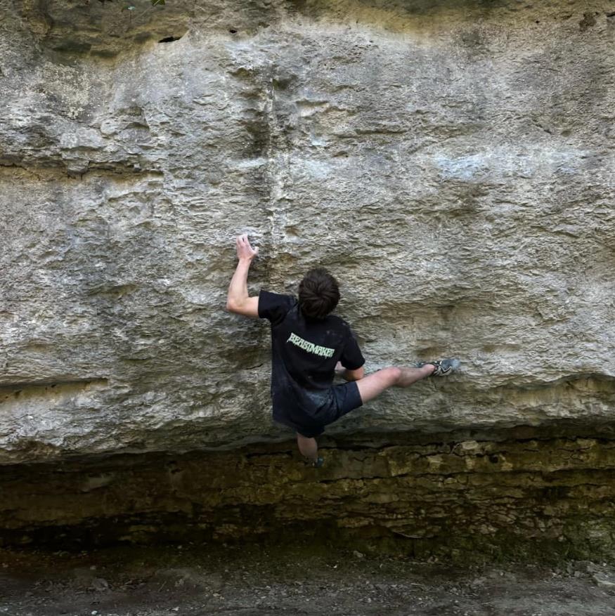 Spike Fullwood on Superman (Font 8B) @ Crag X. Photo: Spike Fullwood Collection/Instagram