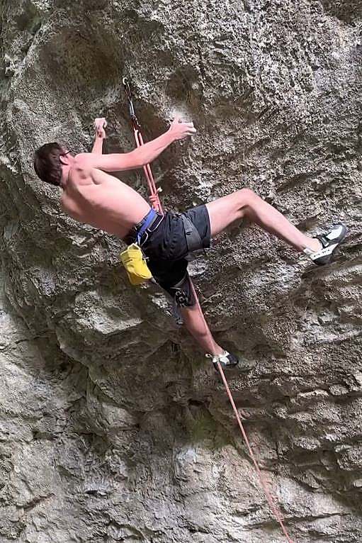 Will Bosi making the first ascent of Spots of Lime (F9a). Video Still: Will Bosi/Instagram