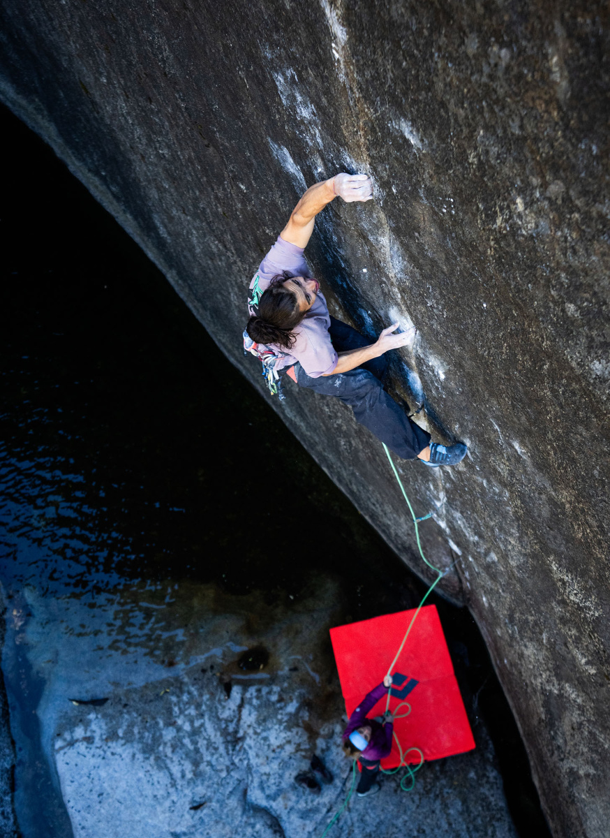 Pietro Vidi climbing Meltdown (5.14c/F8c+). Photo: Daniel Gajda