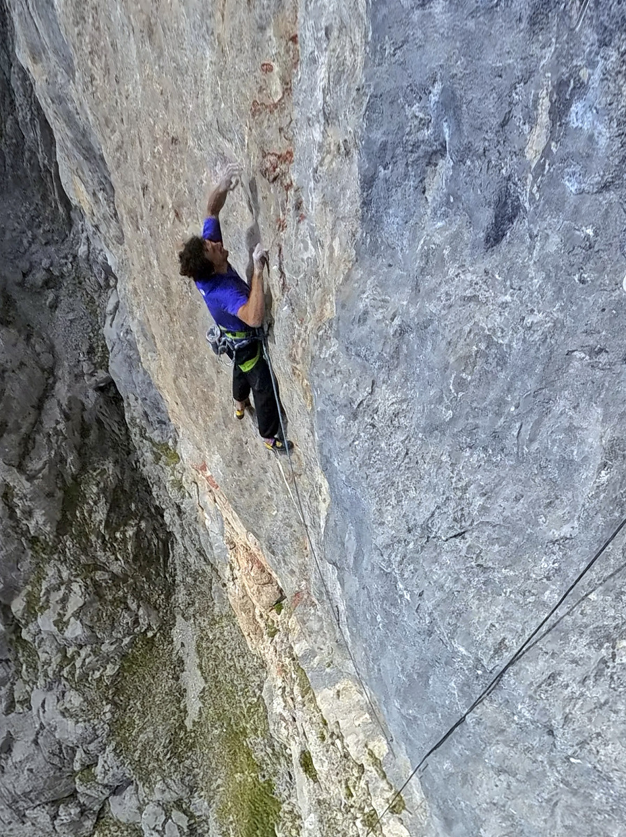 Jacobo Larcher high on Next Generation in The Rätikon, Austria.