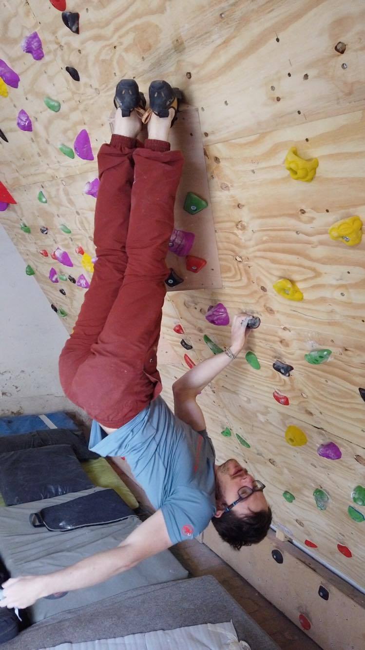  Ethan Walker training hard on his new home wall during lockdown. Photo: Ethan Walker Collection