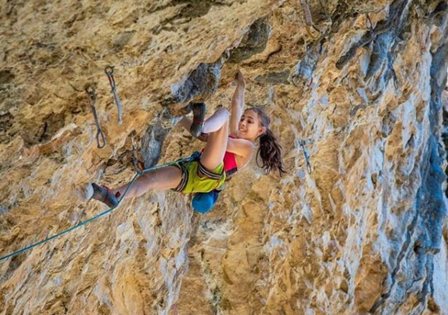 Laura Rogora during her onsighting spree. Photo: Marco Iacono