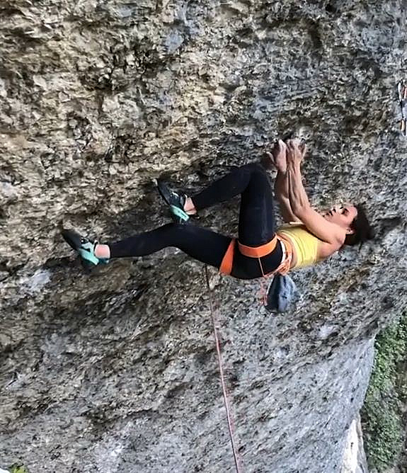 Molly Thompson-Smith climbing Nightmare (F8b)
