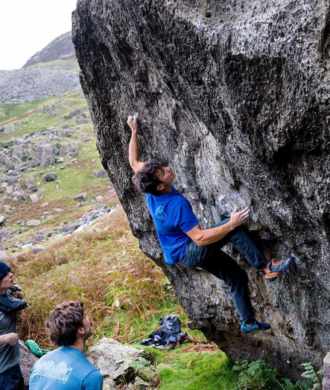 Aidan Roberts dispatching Copperlines @ hard Font 8b+. Photo: Sam Pratt