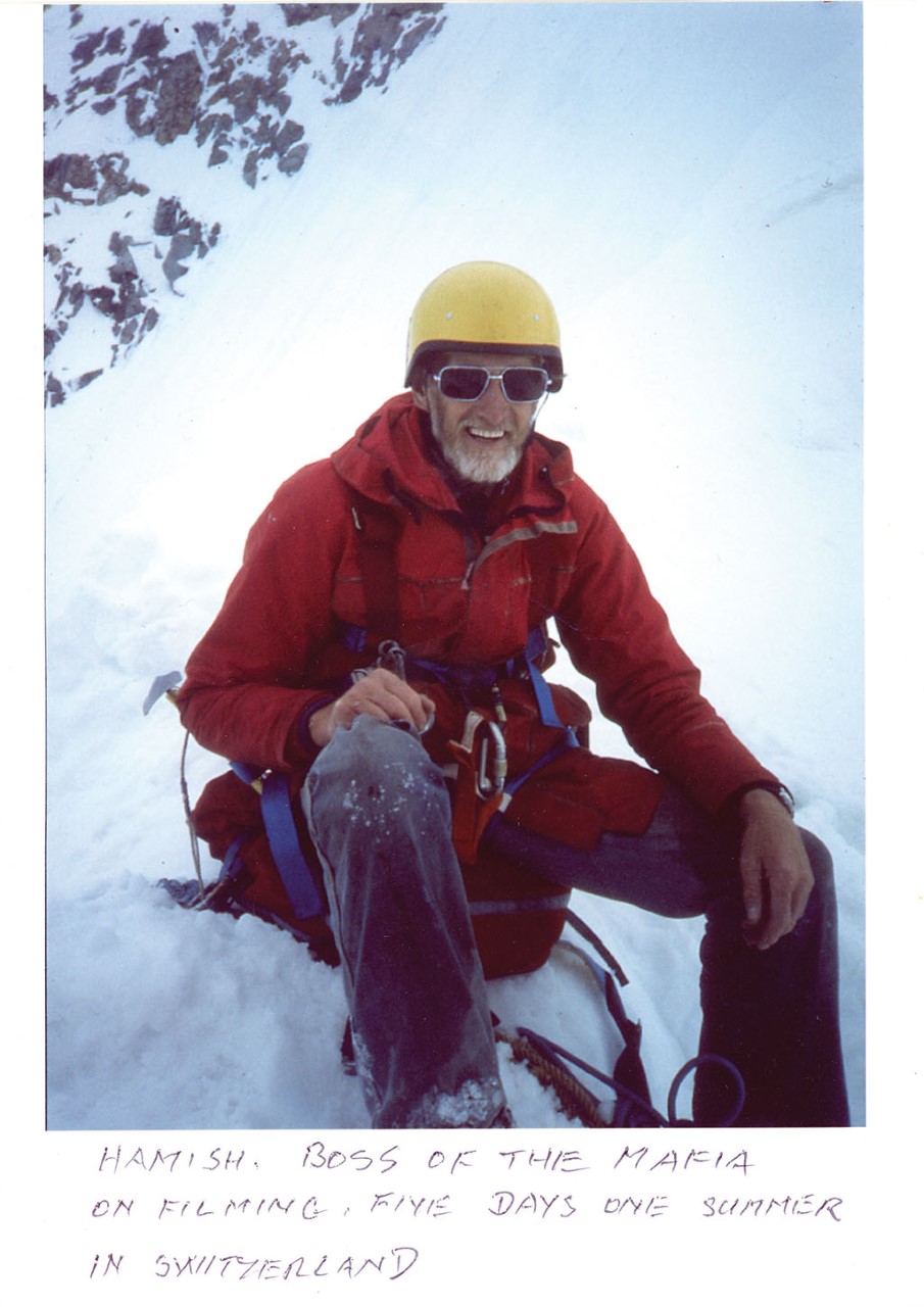 Hamish MacInnes in Switzerland during the filming of Five Day’s One Summer, the 1982 film starring Sean Connery Photo: © Hamish MacInnes Collection