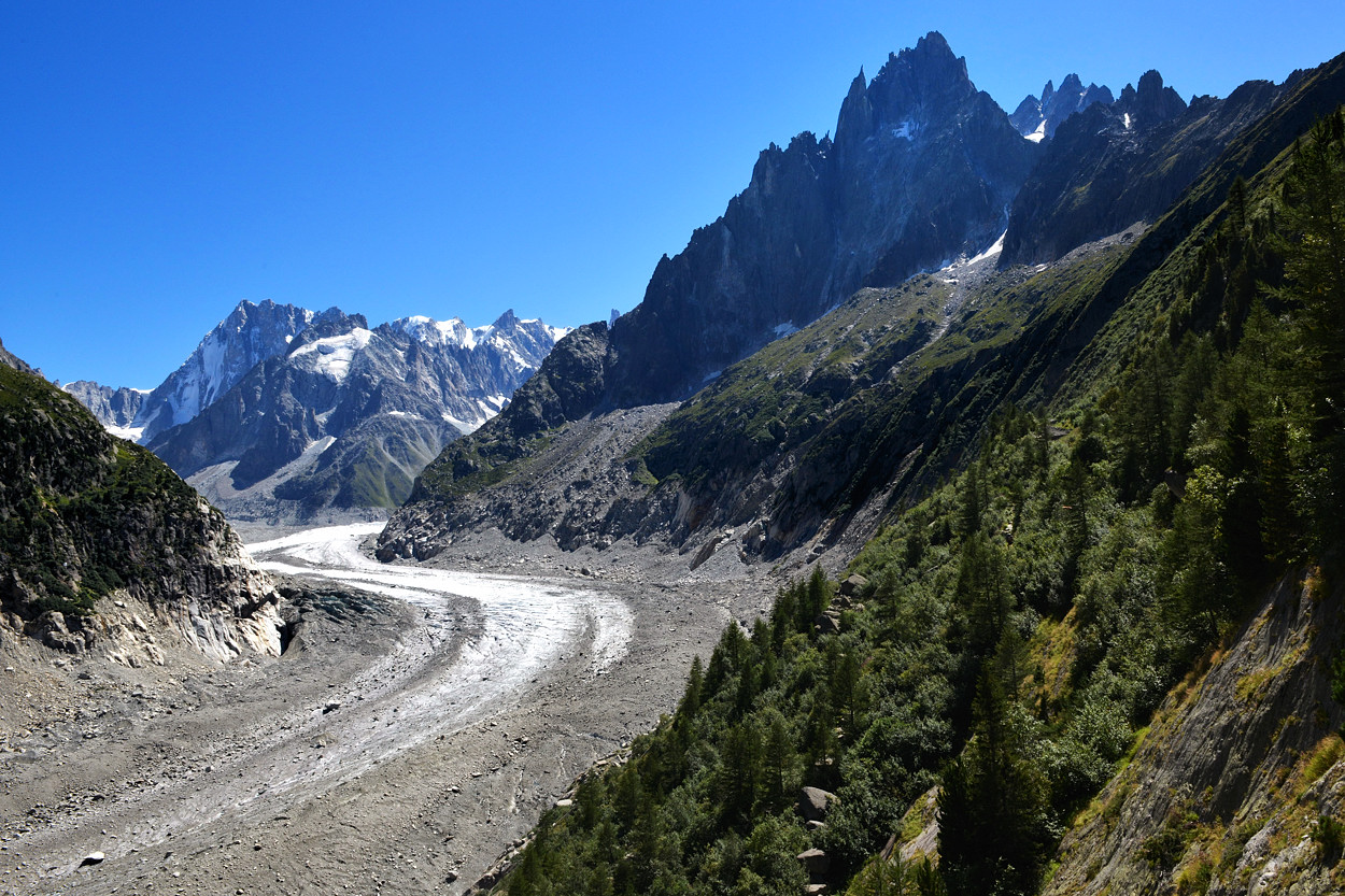 The Mer de Glace, France’s longest glacier captured in summer 2012. Photo: Keith Sharples