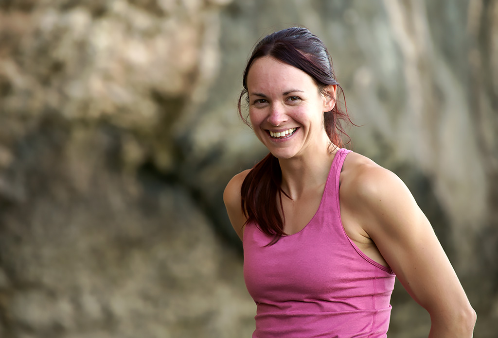 Emma Twyford beneath The Big Bang. Photo: © David Simmonite