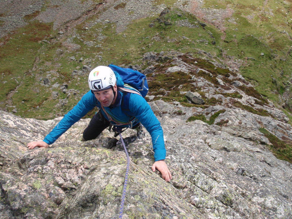 The top section of ‘C’ Route (Severe), Gimmer Crag. Photo: © Wes Hunter
