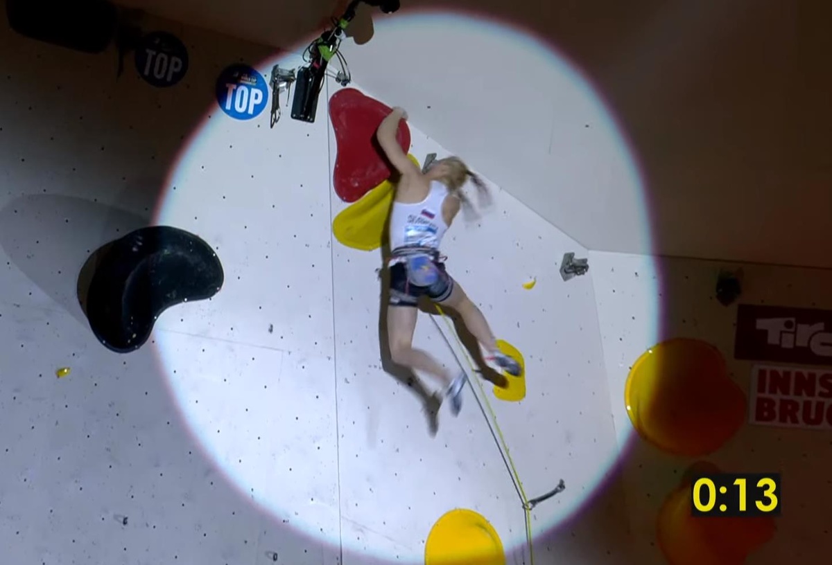 Janja Garnbret taking her second Gold of the weekend in the Lead at Innsbruk.