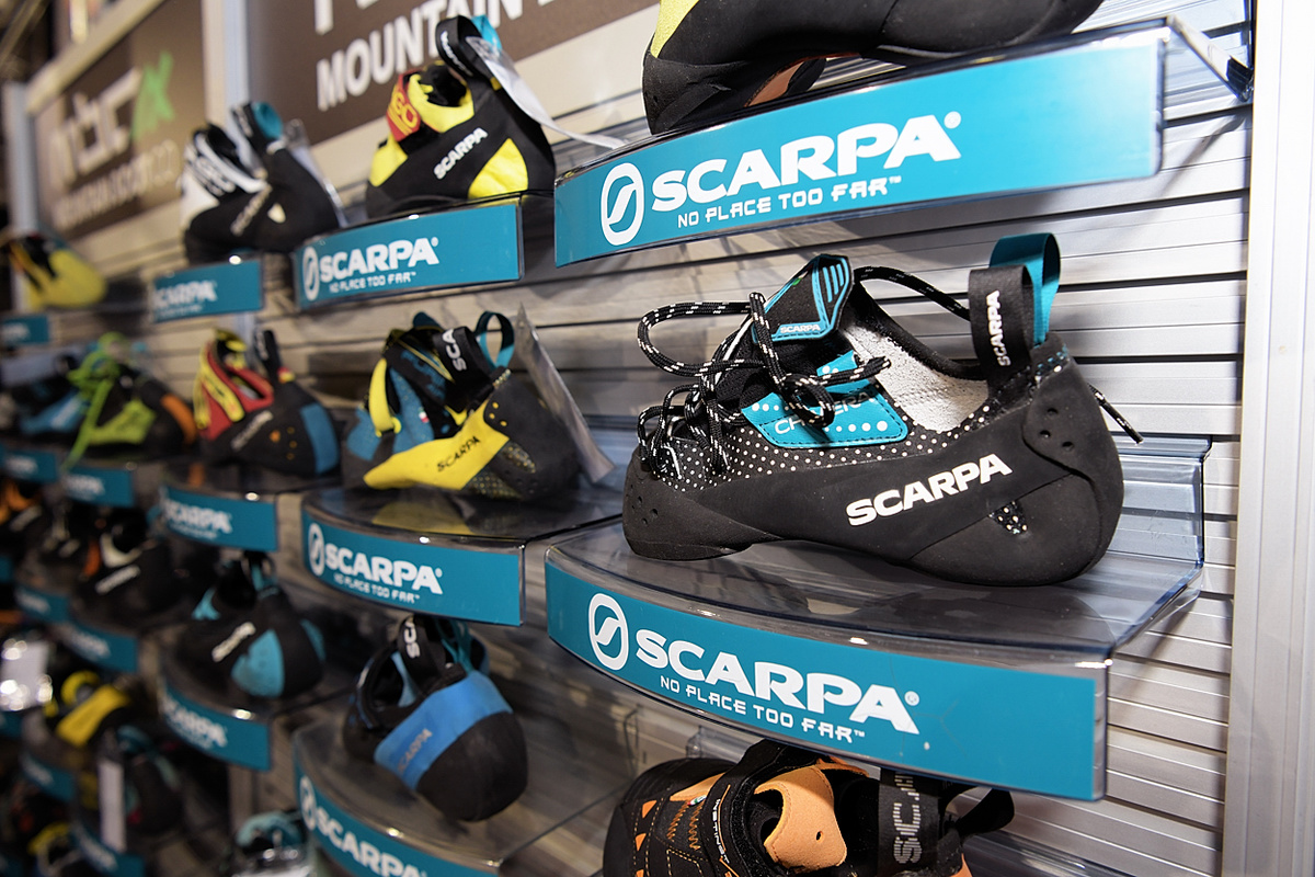 A never-ending tide of new rock shoes continue to flow from Heinz Machiacher – chief designer for Scarpa. Photo: Keith Sharples