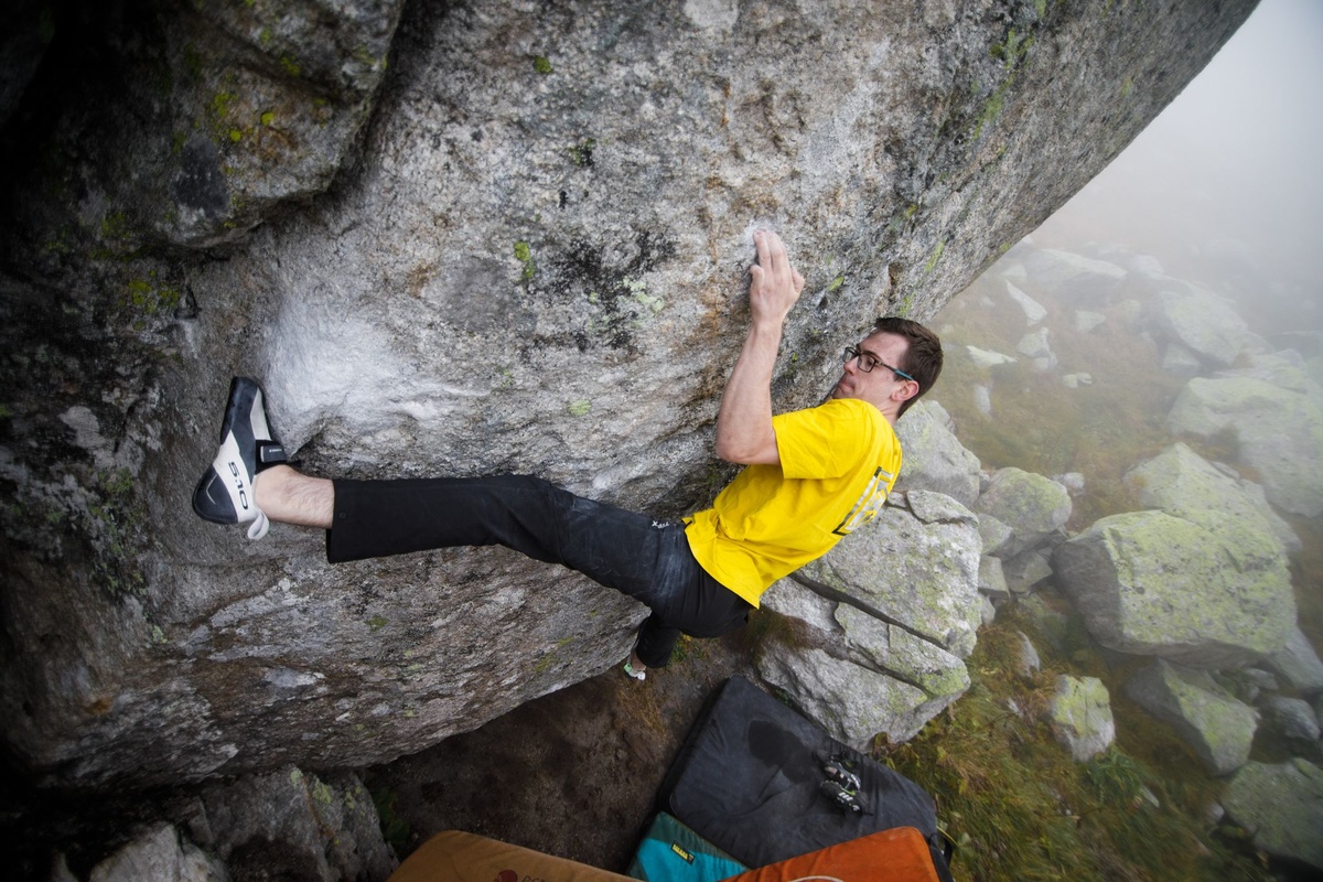 Will Bosi climbing Hazel Grace (Font 8B+). Photo: Band of Birds