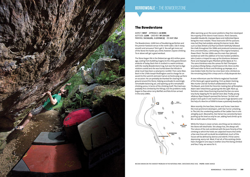 Another sample page of the Bowderstone area from Lake District Bouldering.