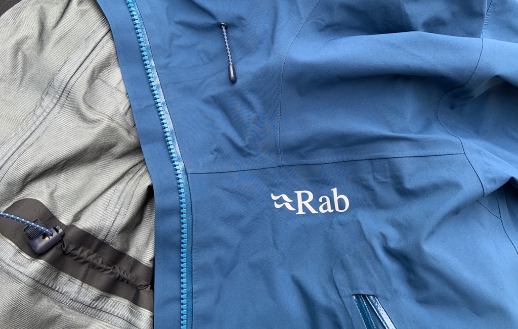 Upper detail on the Rab Kangri GTX Jacket