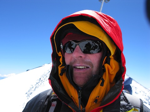 Climber wearing Tifosi Tyrant Mountain Sunglasses on the Summit of Elbrus